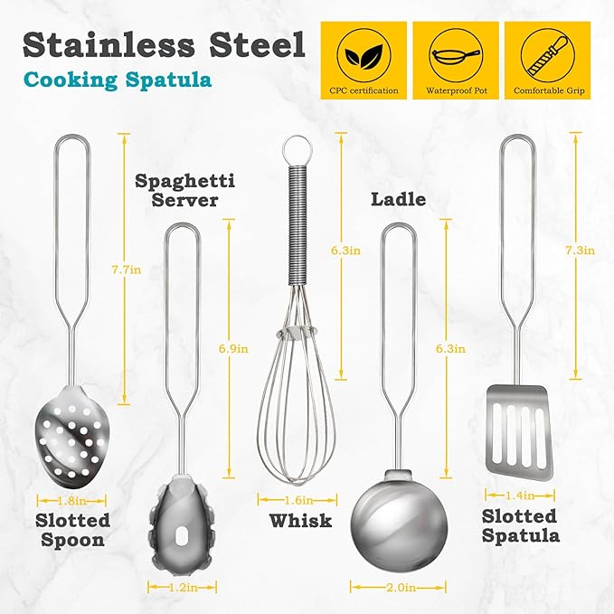 12Pcs Large Size Kids Pots and Pans Playset, Pretend Play Kitchen Set Toy Stainless Steel Pots and Pans Cooking Toys Accessories for Kids Toddler Age 3 Years Old