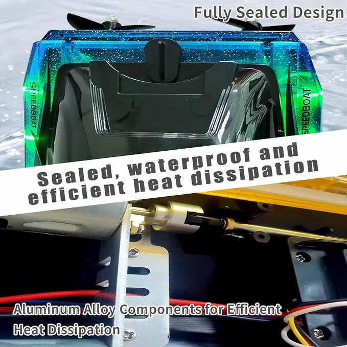 RC Boat with 2 Rechargeable Battery, 30+ MPH Fast Remote Control Boat with Storage Package, 2.4G Large RC Electric Boats Pool and Lakes Toys with LED Lights for Adults and Kid