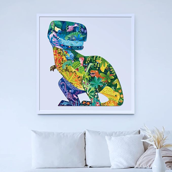 TOI Dinosaur Floor Puzzles for Kids Aged 6-8, 158 Pieces Animal Shaped Jigsaw Puzzles, Preschool Dinosaur Puzzle for Boys and Girls Educational Toy