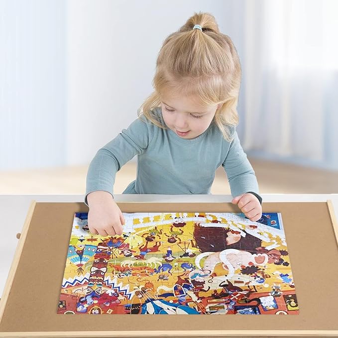 Puzzle Board with Drawers for 500 Piece Puzzle,25 x 19 Inch Wooden Jigsaw Puzzles Table for Adults, Game,Organizer,Storage,Accessories