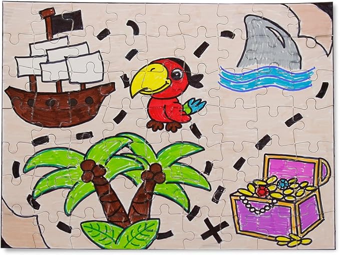 Hygloss Products 4 Blank Jigsaw Puzzles with Envelopes – 8.5 x 11 Inch, 63 Pieces Each – DYI Party invites, Perfect for Decorating, Kids' Activities, Arts & Crafts or Party Favors