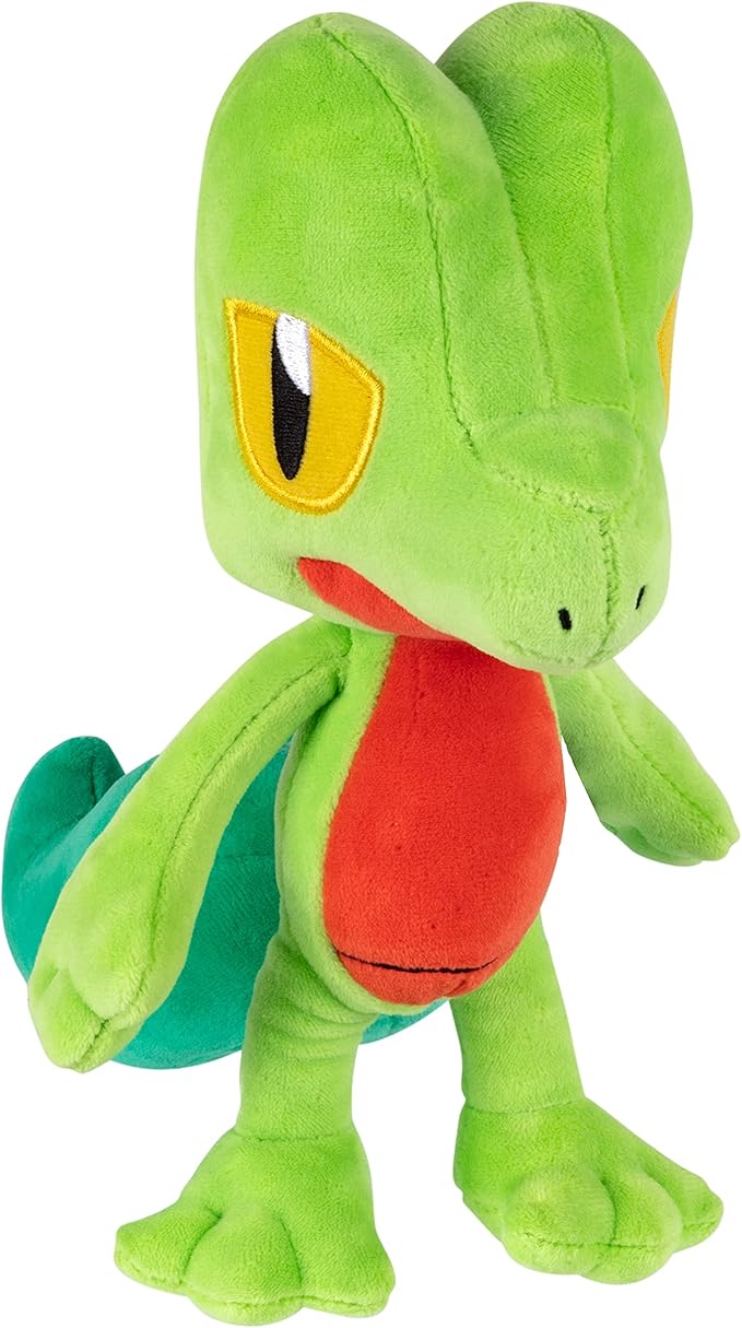 Pokemon 8" Treecko Plush - Officially Licensed - Ruby and Sapphire Starter Figure - Authentic Soft Stuffed Animal Toy - Gift for Kids, Boys, Girls - 2+