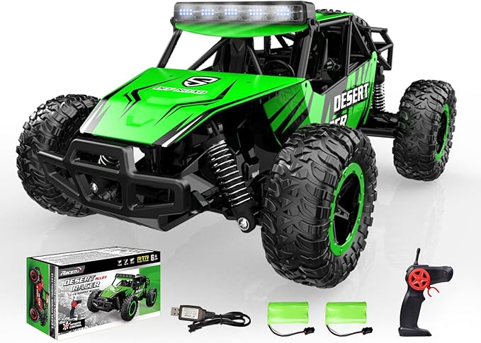 RACENT 1:16 RC Truck, 20kph Remote Control Cars for Boys, Off-Road Monster Truck Toy Vehicle for Kids & Adults with 50 Mins Playing Time