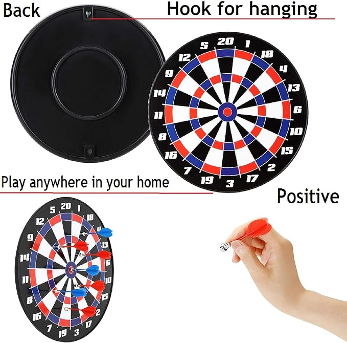 Magnetic Dart Board Game - Darts and Kids Dart Board Set,16 Inch Dart Board with 8 Strong Magnet Darts of 2 Colors,Best Kids Toy Gift Indoor Outdoor Games for Family and Friends