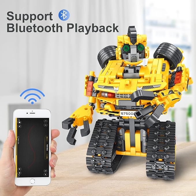 2-in-1 Build a Robot Kit,901 Pieces Remote & APP Controlled Robot or Race Car,Robotic Building Blocks Toys STEM Projects for Kids Ages 8 9 10 11 12 13 14,Chirstmas Birthday Gift for Boys