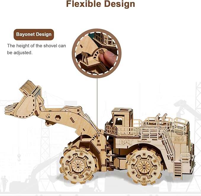 3D Wooden Puzzle for Adults, Mechanical Forklift Model, DIY Vehicle Model Building Kit Handicraft Wood Craft Hobbies Toy, Birthday for Hobbyist 14+ Family Women Men, 312 Pcs