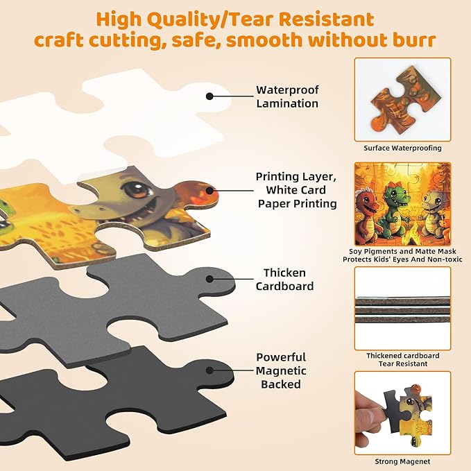 Dinosaur Puzzles for Kids Ages 3-5 41 Pieces Dinosaur Puzzles for 3 4 5 6 Year Old Travel Jigsaw Puzzle Airplane Car Road Trip Activities Games Toys Kids Gift