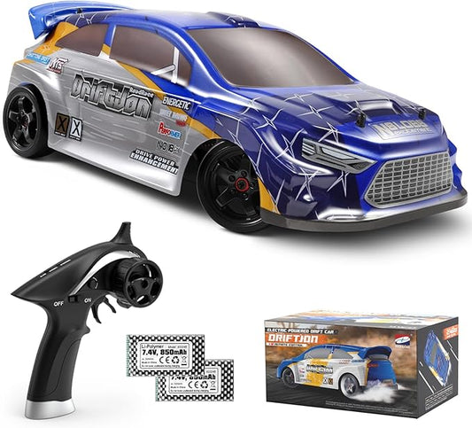 HAIBOXING 2197 RC Drift Cars 1/18 Scale High Speed Performance with Gyro, 2.4GHz Remote Control Cars 28 KM/H RTR for Kids and Adults, Electric Powered 4WD RC Rally Car with 2 Rechargeable Batteries