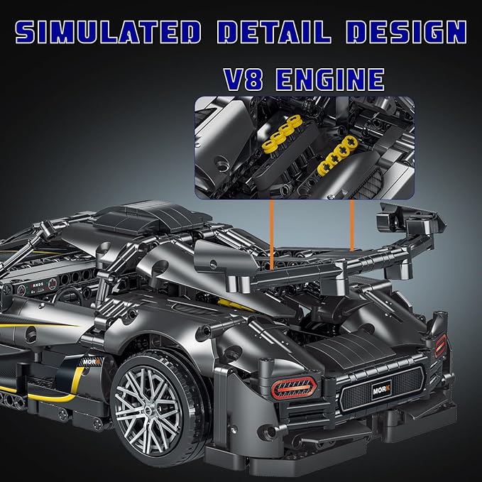 WISEPLAY Model Car Building Kits for Adults - Collectible Models Car to Build - Technic Set 1:14 Scale 1505 Pieces - Great Easter Gift