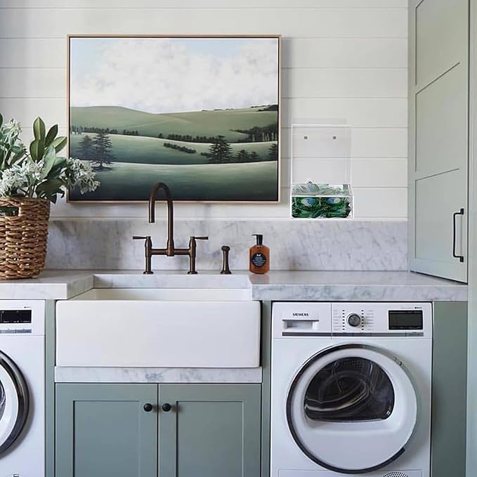 Sumnacon Acrylic Dispenser-Countertop Storage Container for Candy Shoe Covers Golves Hairnets Earplugs,Clear Laundry Pod Dispenser with Lids,Functional Wall Storage Dispenser for Laundry Room Pantry