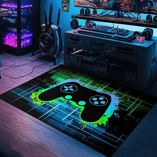 Gamer Rug for Boys Room - Video Game Rugs for Kids Bedroom Gaming Rugs for Gaming Room Gamer Decor for Boys Room Game Carpet for Playrooms,2'5''×4'