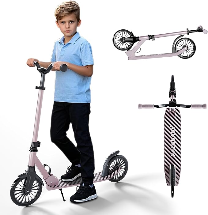 Scooter for Kids 8-12, Kick Scooter for Kids,Teen& Adults, Folding Scooters Holds Up to 220lbs | Adjustable Height | Lightweight |Rear Brake