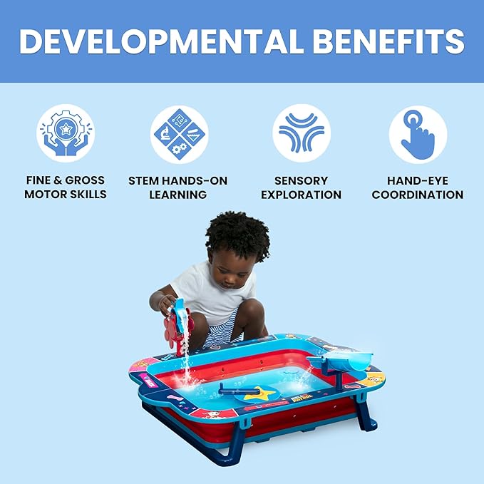 Delta Children PAW Patrol Water Activity Table - Collapsible & Portable - Ideal for Travel - Outdoor Kids Water Sensory Table, Blue