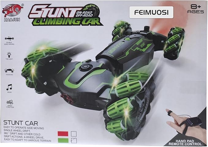 FEIMUOSI Remote Control Car RC Toys: - Drift Rc Car Rechargeable Toy Cars with Light Music Gesture Sensing Stunt Transformer 360° Rotating Hand Controlled Christmas Birthday Gift for Boys 4-7