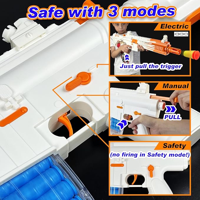 AR 15 Electric Foam Blaster with Scope, 40 Darts, 2 Magazines, 20 Shells | Automatic Ejecting Toy Gun for Boys, Teens & Adults | Outdoor & Indoor Battle Game Gift (Birthday, Christmas, Party)