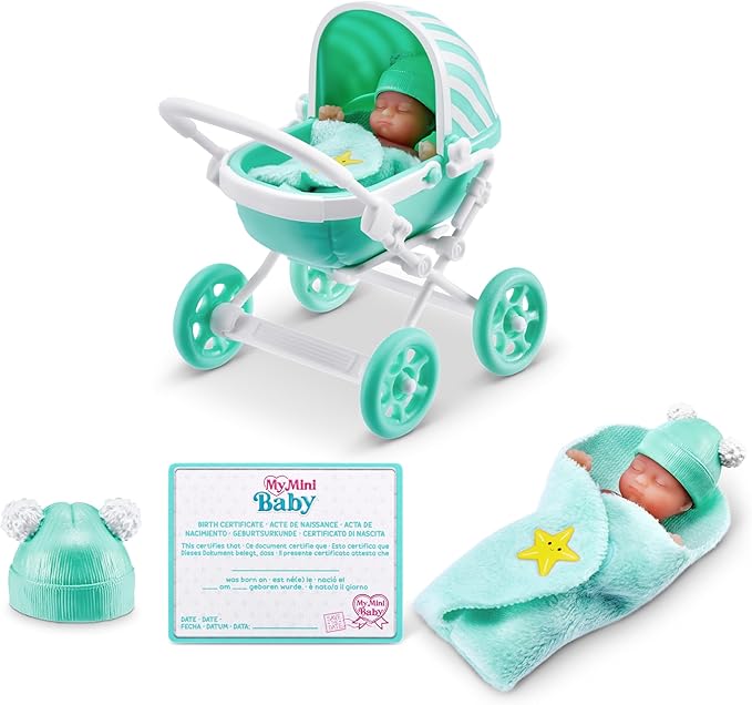 5 Surprise My Mini Baby Series 1 (2 Pack) by ZURU, Collectible Mystery Capsule, Toy for Girls, Realistic Miniature Baby, Playset and Accessories