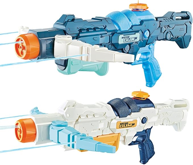 Water Gun for Kids & Adults: 3-in-1 Transforming Large Capacity Water Gun 4 Adjustable Water Spray Patterns Outdoor Water Blaster for Kids & Adults Summer Pool & Beach Toy for Boy 8-12, 2PCS