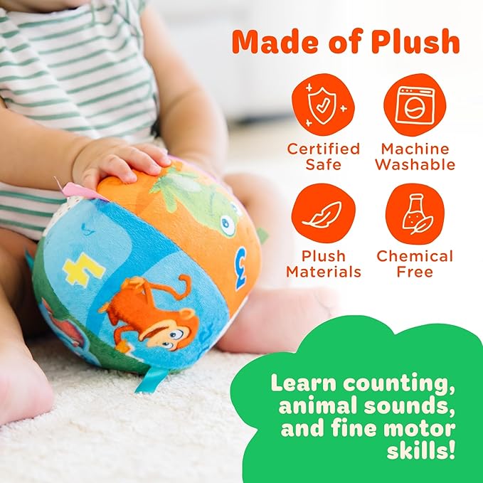 Move2Play, Hilariously Interactive Baby Ball with Music & Sound Effects | 1st Birthday Gift | Toddler Toy for Boys & Girls | Indoor/Outdoor | Age 6, 9, 12+ month | 1, 2, Year's Old