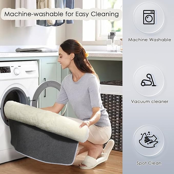 Amdrebio Ivory Area Rugs for Bedroom Living Room, 5x8 Soft Fluffy Modern Indoor Cute Carpet for Kids Room, Home Decor, Thick Fuzzy Rugs for Playroom Nursery Dorm Classroom, Cozy Furry Cream White Rug