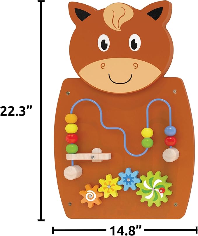 Learning Advantage Horse Activity Wall Panel - Toddler Activity Center - Wall-Mounted Toy for Kids Aged 18M+ - Decor for Bedrooms and Play Areas
