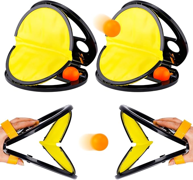 Toss and Catch Ball Set, 2pcs Nylon Cloth and Plastic Ball Claws & 4pcs Plastic Balls Squap Catch Ball Outdoor Toy Easy to Carry Outdoor Games for Kids Outdoor Yard Games Beach