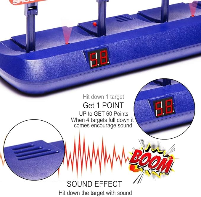 Targets for Nerf Guns, Electronic Auto Scoring Digital Reset Shooting Target for Nerf Practice, Ideal Gift Toy for Kids, Teens, Boys & Girls