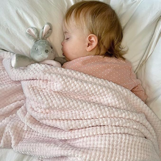 Baby Girl Gift Set New Born Baby Gift Baby Pink Bunny Security Blanket Soft Fleece, Suitcase Keepsake Box Blanket Booties & Baby Gift Basket Unique Present fBaby Shower & Newborn Lovey Welcome