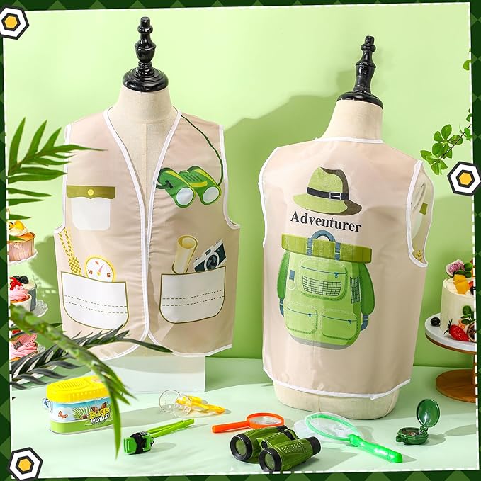 Panitay 12 Pcs Kids Community Helper Dress up Vest, Boy & Girl Career Cosplay Party Costume for Toddlers Occupation Role Play