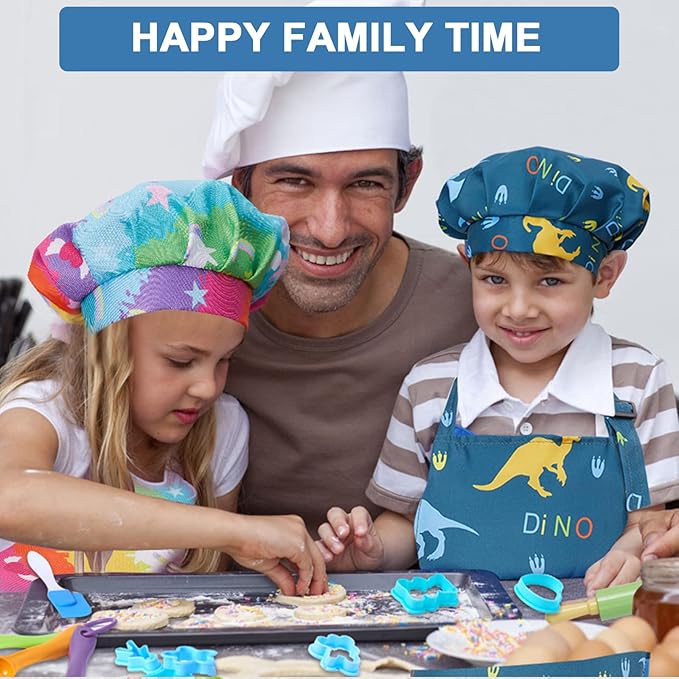 42-Piece Kids Cooking Set - Real Knife, Baking Set, Pots & Pans, Pretend Play Toys - Apron & Chef Hat for Boys