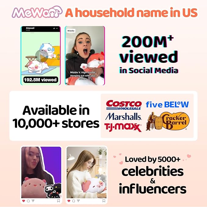 Artist-Designed Ultra Soft Long Cat Plush Body Pillow, Extra Stuffing for Comfort, Premium Quality Stuffed Animal Gift for Girlfriend or Cat Lovers (Pink Cat Body Pillow 20 Inch)