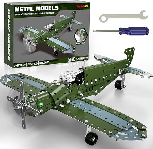 STEM Building Projects Model Airplane Set - 285 Pieces STEM Project Building Toys for Kids Ages 8-12-16, Assembly Science Kit Educational Birthday Gift for Kids Boys 8 9 10 11 12 Years Old