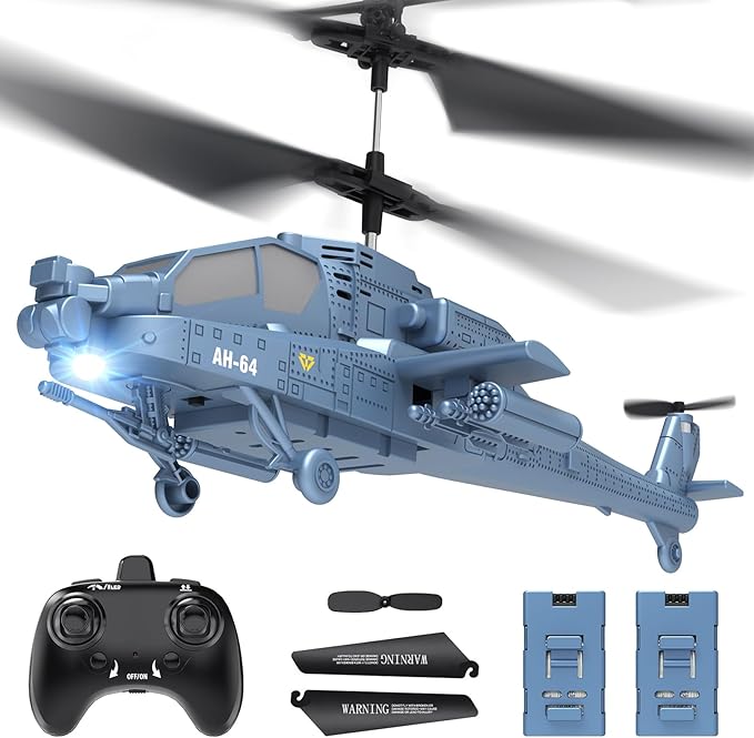 RC Helicopter, Remote Control Helicopter (AH-64) for Kids, 2.4GHz RC Plane, 40+ Min Flight Time, LED Lights & Altitude Hold, Kids Toy for Ages 8-12, RC Airplane for Children