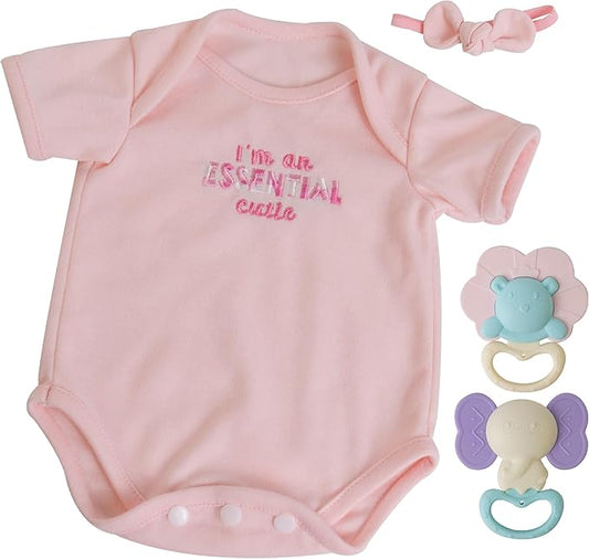 Reborn Baby Dolls Clothes Girl Pink Fashion Doll Outfit Baby Clothing 17-22 Inches Outfit Accessories Set for Lifelike Newborn Girls