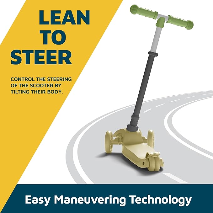 Kids Scooter – Children and Toddler 3 Wheel Kick Scooter – LED Wheel Lights Illuminate When Rolling– Adjustable Handlebar – Indoor and Outdoor