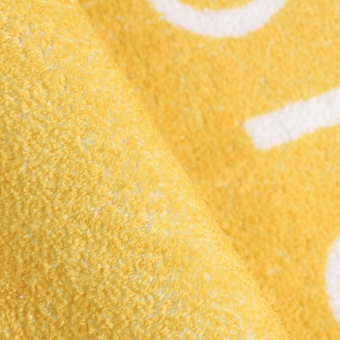 Topotdor Round Kids Play Rug Alphabet Nursery Area Rug Extra Large Soft Crawling Play Mat for Children Toddlers Bedroom (47 inch, Yellow)