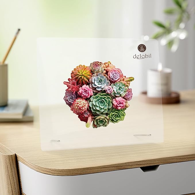 Succulent Bouquet Wooden Puzzles for Adults, 500 Pieces Mandala Round Jigsaw Puzzles, Royal Size Unique Shaped Liberty Wood Puzzle Gift for Kids, Family Game 16.7'' x 16.3''