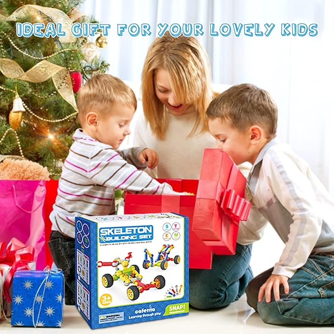 Kids Building Kit STEM Toys, 110 Pcs Educational Construction Engineering Building Blocks DIY Learning Set for Ages 3-10 Year Old Boys Girls, Best Gift for Children Creative Games Fun Play