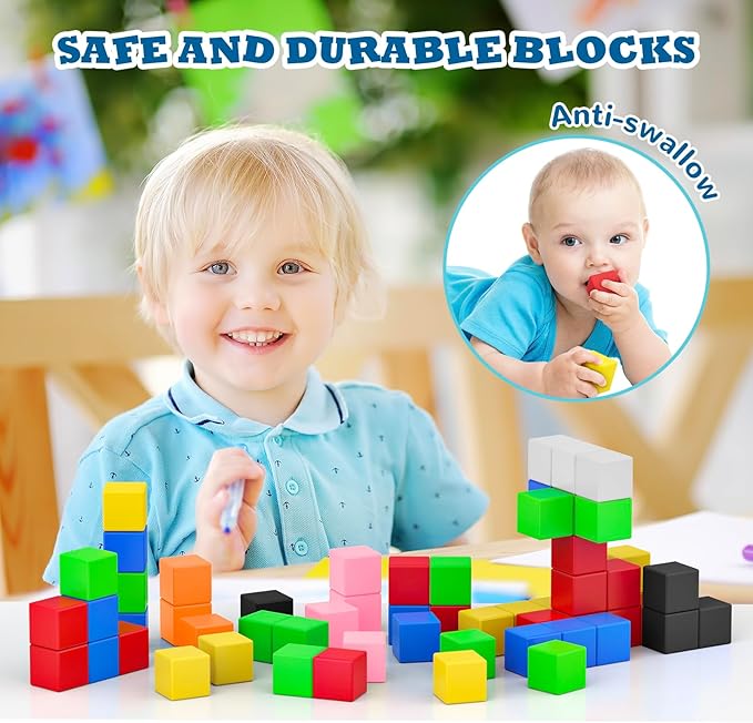 ROMDS 64 PCS Magnetic Blocks Toddler Toys Sensory Toys Magnetic Building Blocks Toys for Toddlers 3 4 5 6 7 8+ Years Old Boys Girls