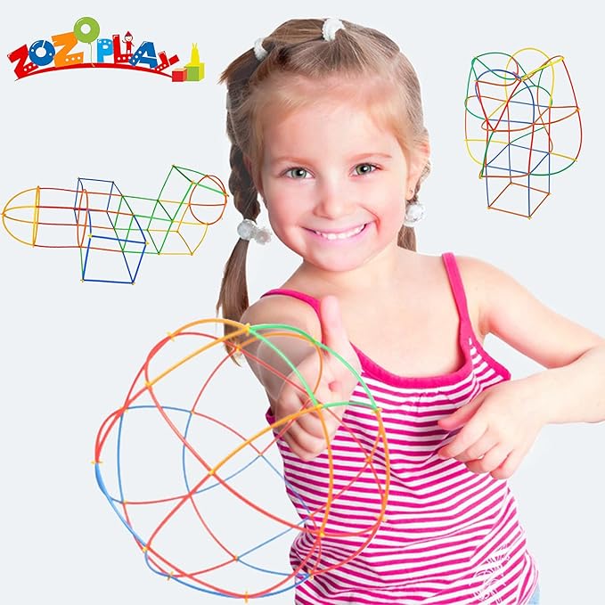 ZOZOPLAY Straw Constructor STEM Building Toys 800 Piece Straws and Connectors Building Sets Colorful Motor Skills Interlocking Plastic Engineering Toys Best Educational Toys Boy & Girl