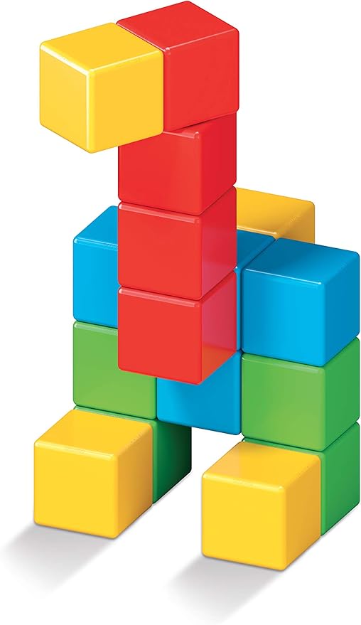 Geomag Magicube - 16 Cubes -Magnetic Construction for Children - Green Collection - 100% Recycled Plastic Educational Toys