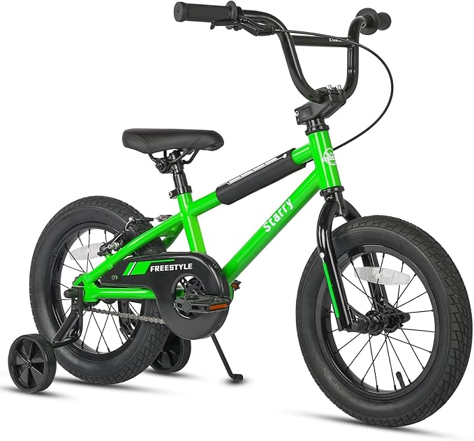 12 14 16 18 Inch Kids Bike BMX Style Bicycle with Training Wheels Coaster Brake for 1-10 Years Old Toddlers Boys Girls Multiple Colors