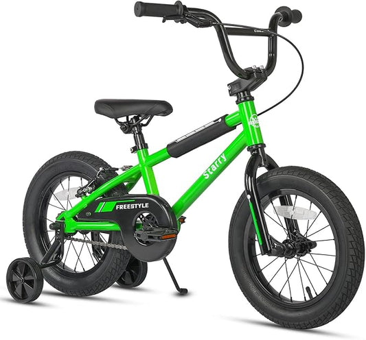 12 14 16 18 Inch Kids Bike BMX Style Bicycle with Training Wheels Coaster Brake for 1-10 Years Old Toddlers Boys Girls Multiple Colors