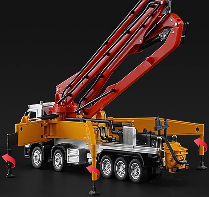 Concrete Pump Truck Construction Vehicles Toys,1:50 Scale Diecast Site Concrete Pump Truck, Toy Trucks for Kids