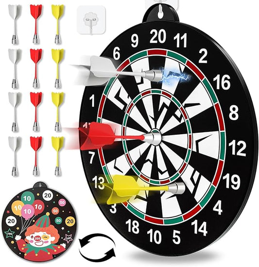 Bennol 14 PCS Double-Sided Magnetic Dart Board Toys for Kids Boys, Kids Dart Board Toys Gifts for 3 4 5 6 7 8 9 10 11 12 Year Old Boys Kids, Indoor & Sport Outdoor Party Play Game Toys Birthday Gifts