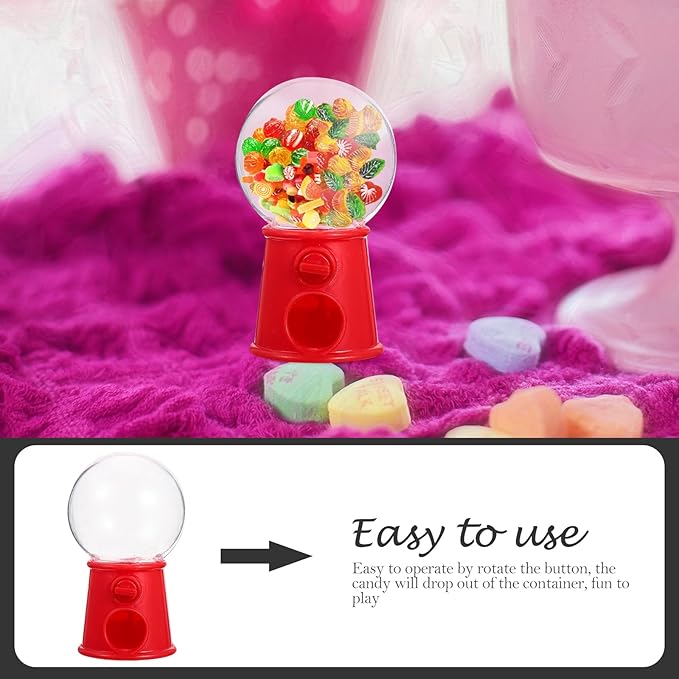 Amosfun 24pcs Mini Gumball Machines Plastic Candy Bank Twist Candy Bean Vending Machine Dispenser Easter Day Party Supply 2.79 X 2.75 X 1.37 Inches