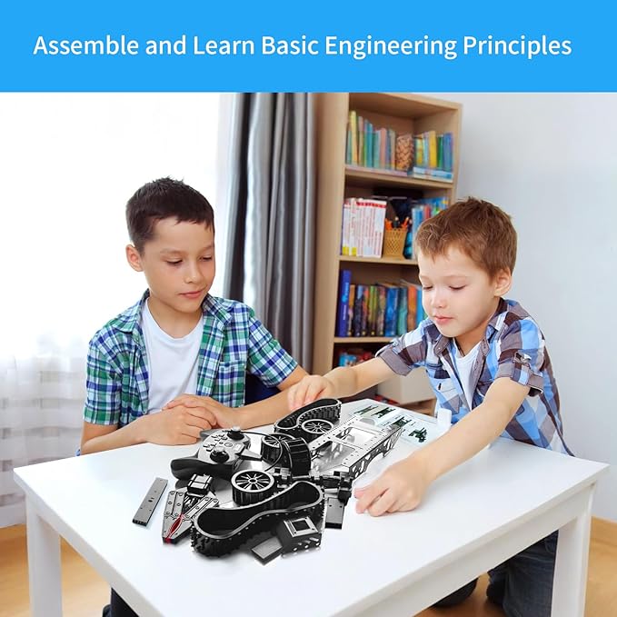 VANLINNY Robot Kit, STEM Toys for Boys Age 8-12, Robotic Arm for Kids Age 8+, 4-DOF Electronic Programming DIY Robots for Girls, Educational Science Building Kit, Cool Birthday Gifts for Kids.