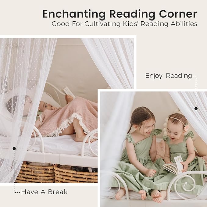 Tiny Land Kids Tent with Star Lights, Large Indoor Playhouse, 53" x 36" Play Tent for Girls and Boys, Use for Reading Nook, Playroom, Sleepover