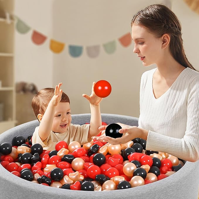 Ball Pit Balls and Stars, 100 200 500 Pieces Plastic Toy Balls for Kids Toddllers Baby Girls Ball Pits, Bounce House, Play Tent, Baby Pool Water Toys,Party Banner Props