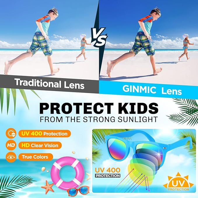 GINMIC Kids sunglasses bulk, Kids Sunglasses Party Favor, 36Pack Neon Sunglasses with UV400 Protection for Kids, Boys and Girls Age 3-8, Goody Bag Favors, Great Gift for Pool, Birthday Party Supplies…