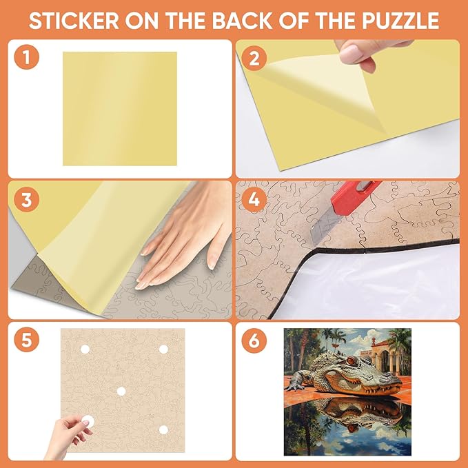 Wooden Puzzles for Adults, Outdoor Alligator Jigsaw Puzzles 500 Pieces, 15.9x15.9in, Unique Shaped Cool Reptile Animal Wood Adult Puzzle, Best Gifts for Adults and Kids Family Game